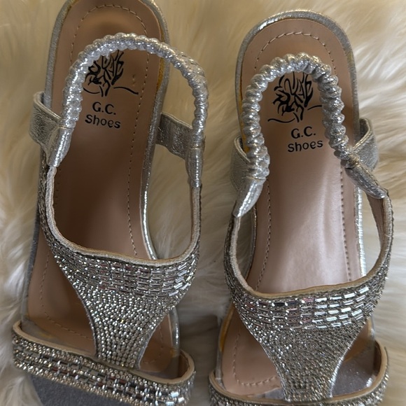 G.C Janice Rhinestone Slip on Wedge Women’s Glamorous Bling Shoes - Picture 3 of 10
